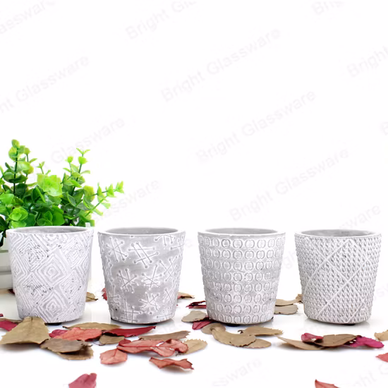Customized Round Shape Concrete Candle Holder