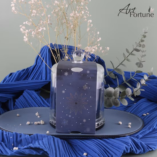 Hot Sale 7.4 Oz Cloche Glass Candle with Silver Foil Label for Christmas