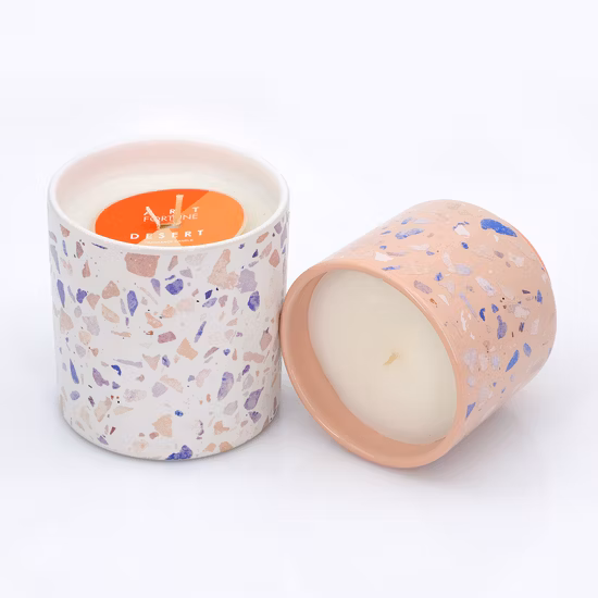 Wholesale 10.5 Oz Marbling Ceramic Scented Candle for Home Decora