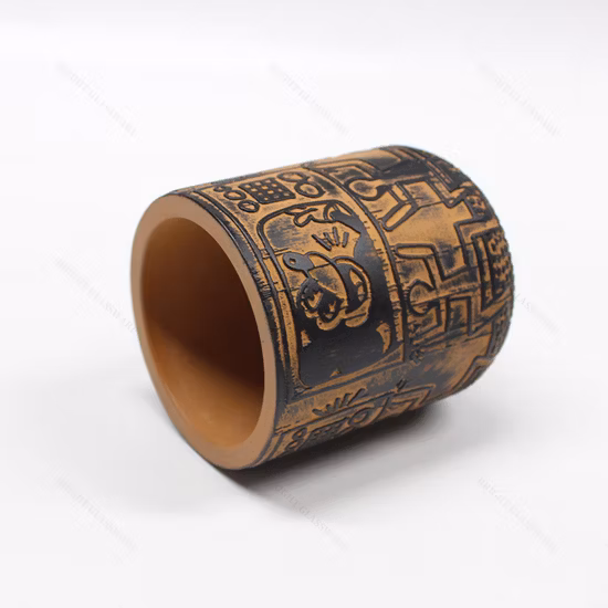 Unique Custom Empty Concrete Cement Candle Jar Round Matte Candle Jars Holder Ceramic Candle Holder
