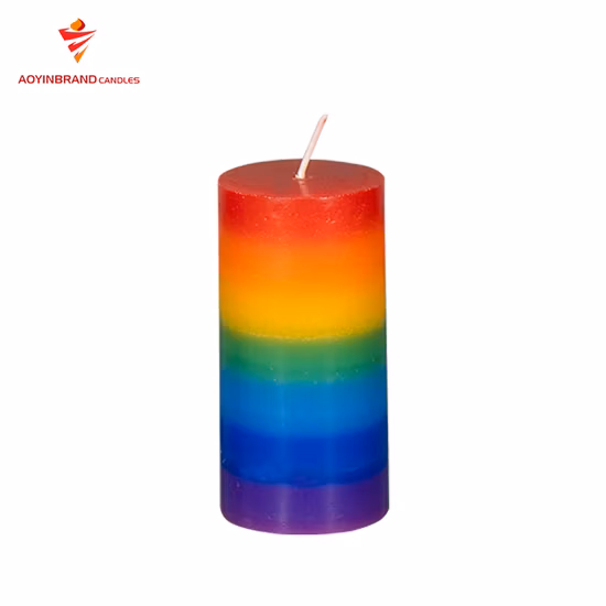 Wholesale Rainbow Church Religious Energy Spirit Pillar Scented Chakra Candle