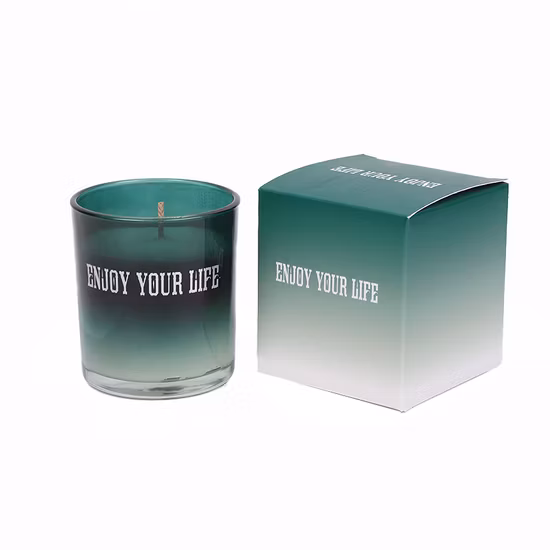 Private Label 7 Oz Scented Votive Glass Candle with Wooden Lid in Gift Box