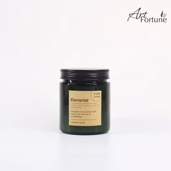 5 Oz Elemental Glass Scented Glass Candle with Metal Cap