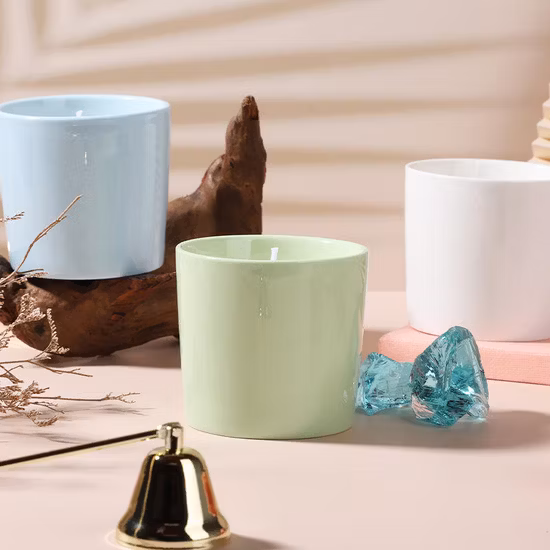 OEM Factory Hot Selling Vintage Candle Holder Tea Light Luxury Candle Jar Matt Ceramic Candle Jar for Wedding Decor