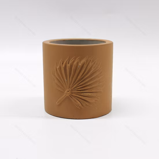 Custom Logo Colorful Empty Cement Jar Candle Pottery Concrete with Lid