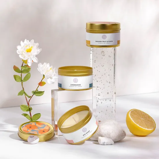 Yellow Scented Soy Wax Candle Lemon for Gift Set