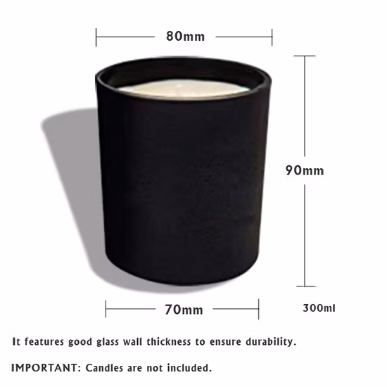 Luxury 300ml 400ml 16 Oz Glass Candle Vessels with Metal Lid